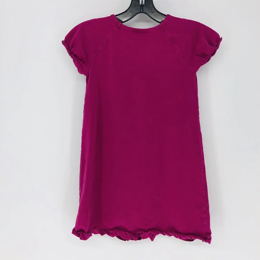 Hanna Andersson Raspberry Pink Ruffle Stretch A Line Toddler Play Dress 120 6-7y